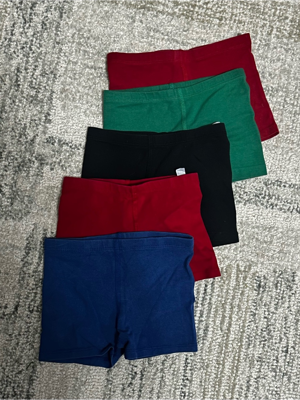 Primary LOT of 5 - The Play/Under Cotton Shorts colors Blue, Red, Green, Black